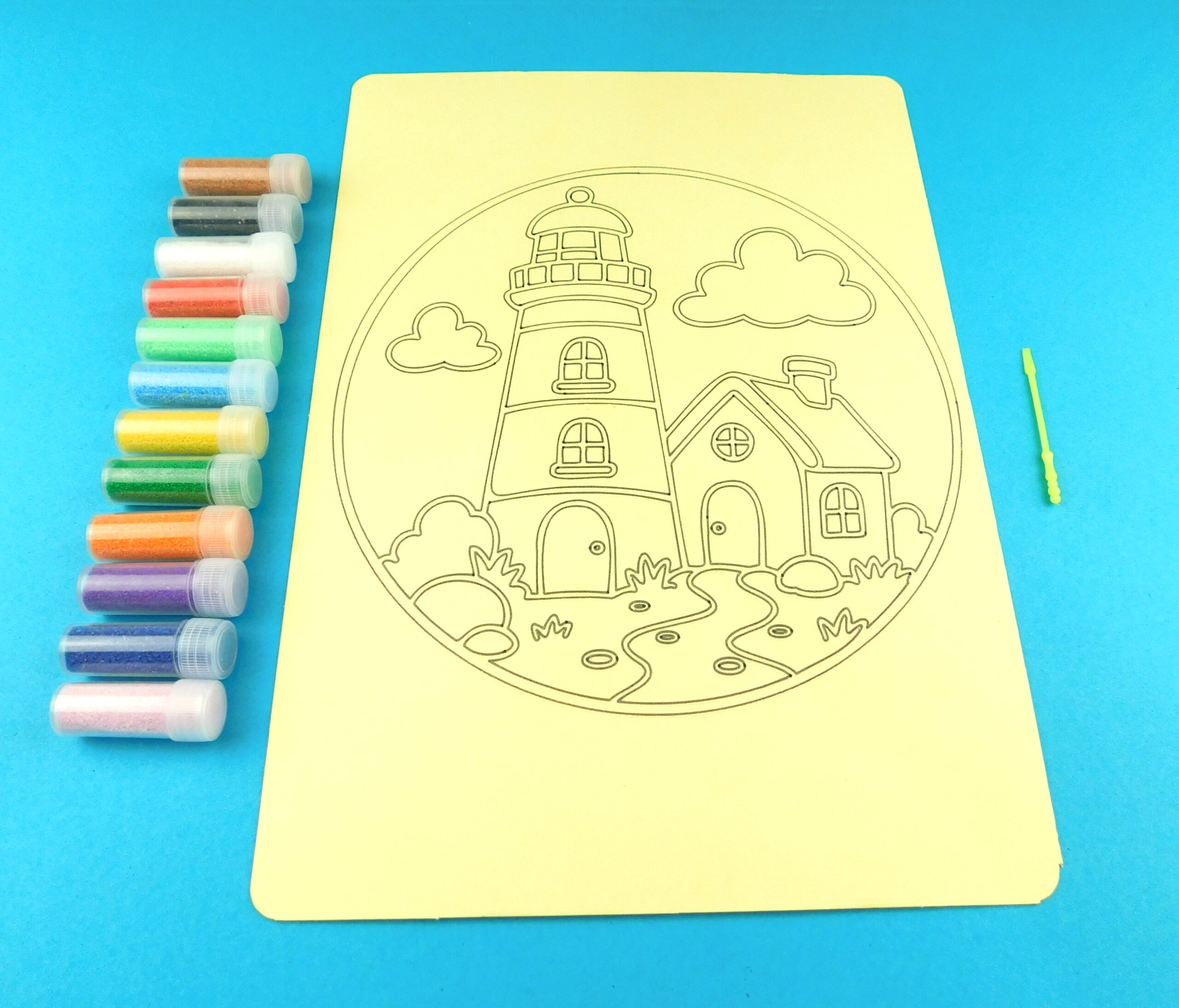 A4 Lighthouse and House Sand Art Kit - Image 4