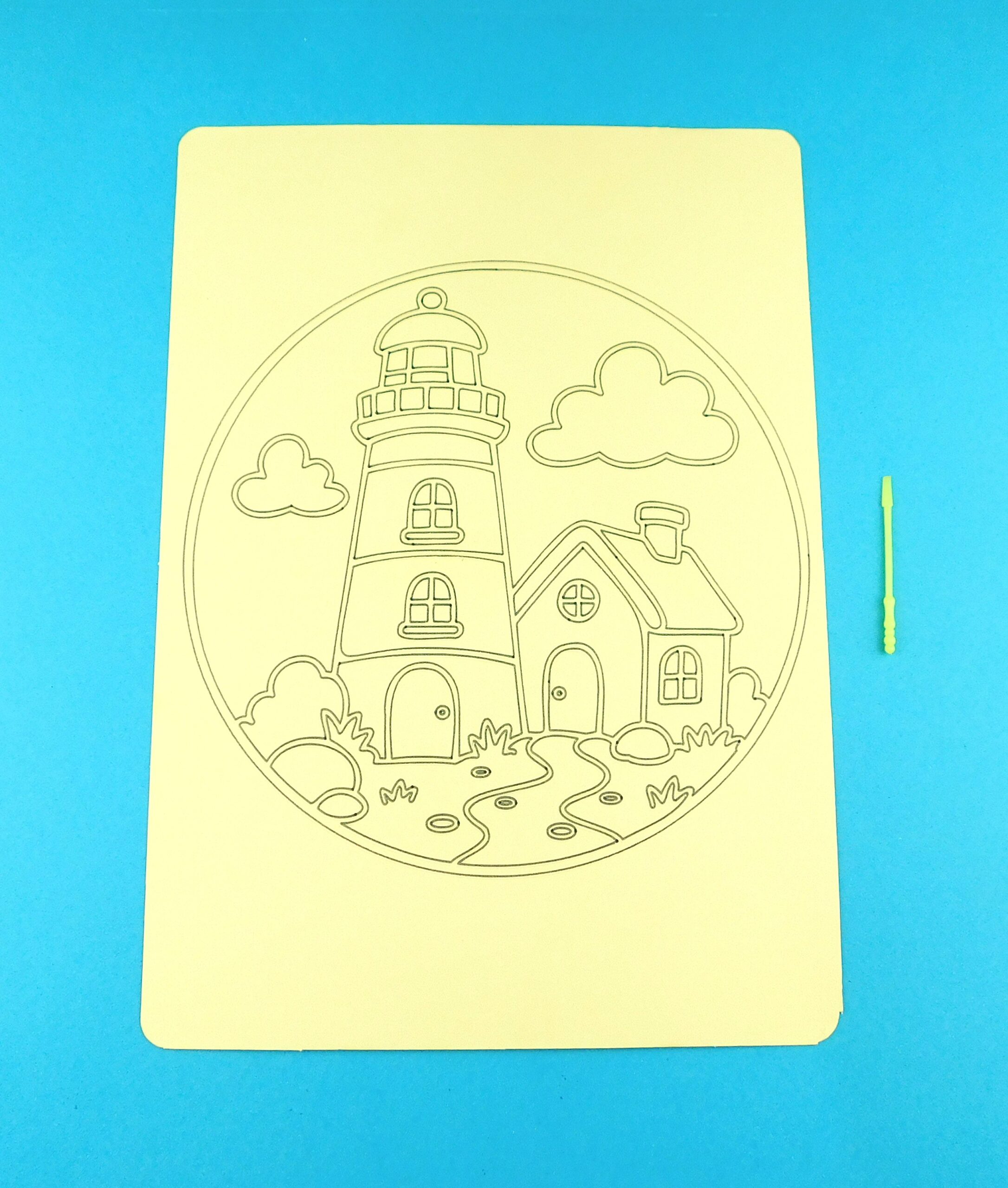 A4 Lighthouse and House Sand Art Kit - Image 6