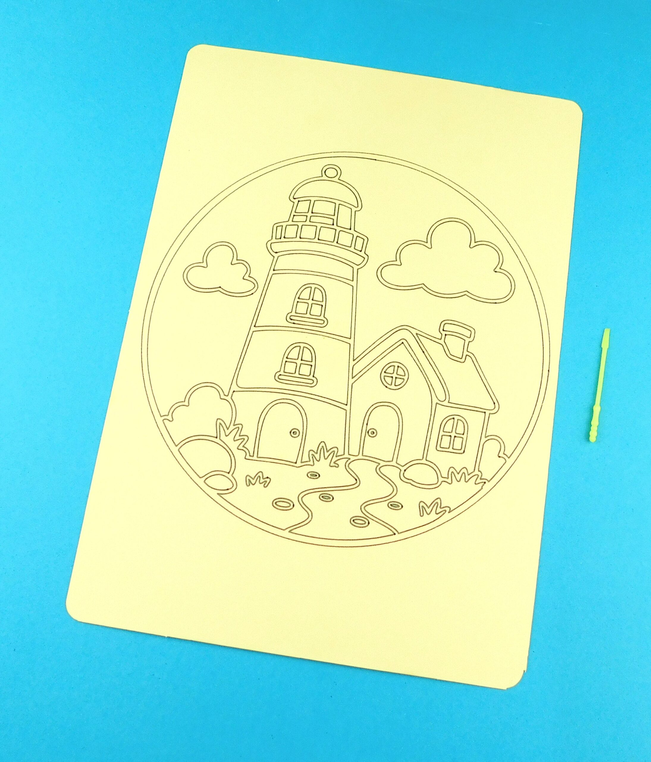 A4 Lighthouse and House Sand Art Kit - Image 7