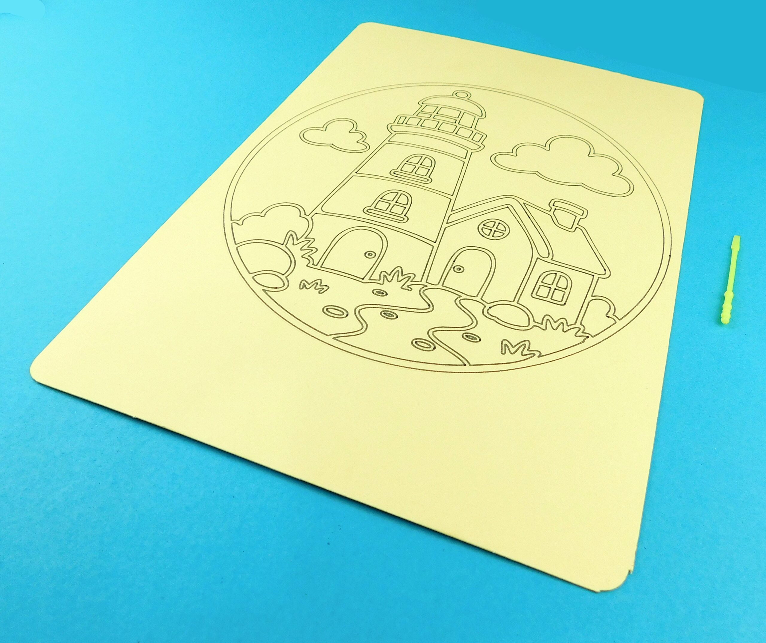 A4 Lighthouse and House Sand Art Kit - Image 10