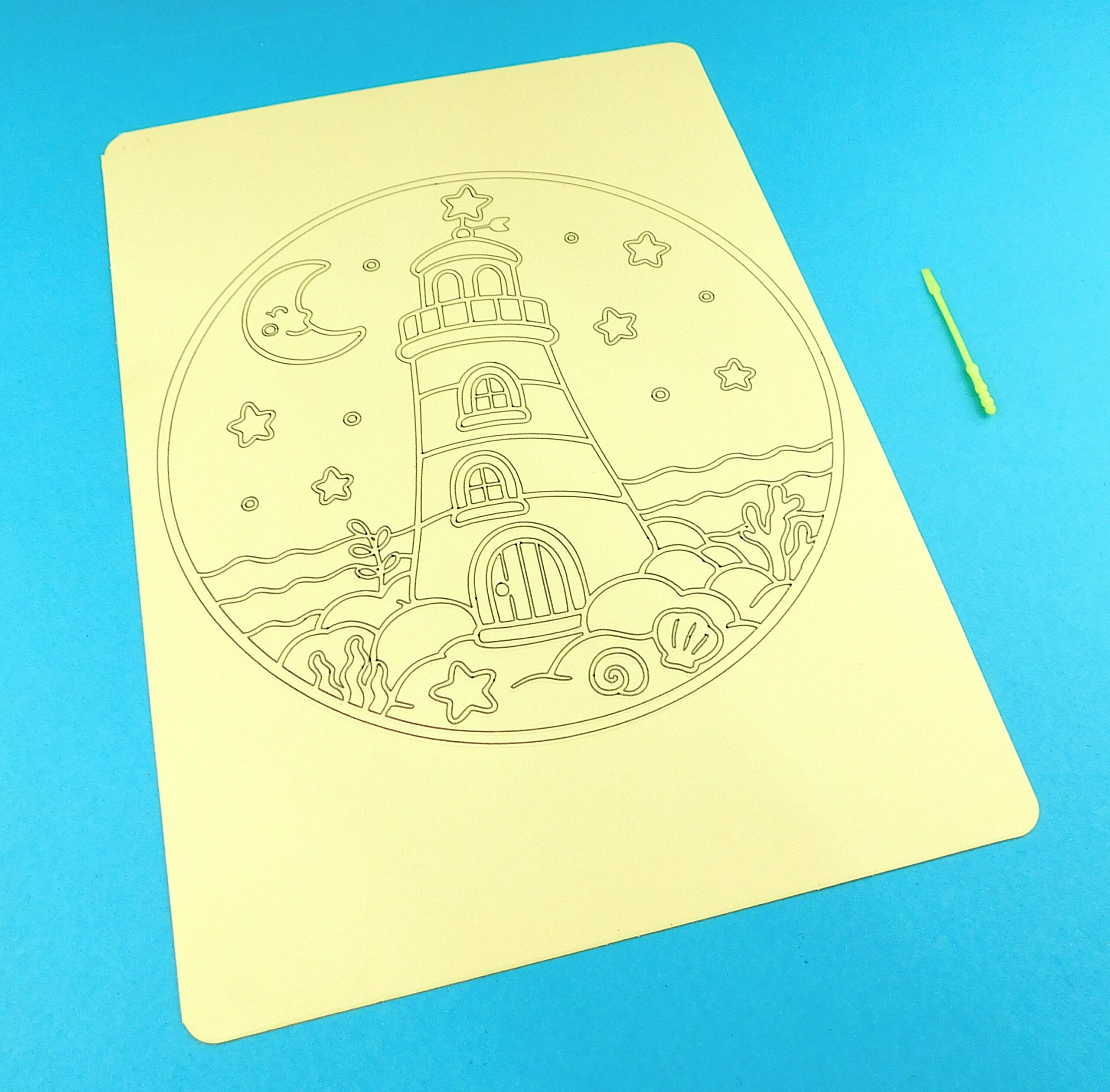 A4 Night-time Lighthouse Sand Art Kit - Image 8