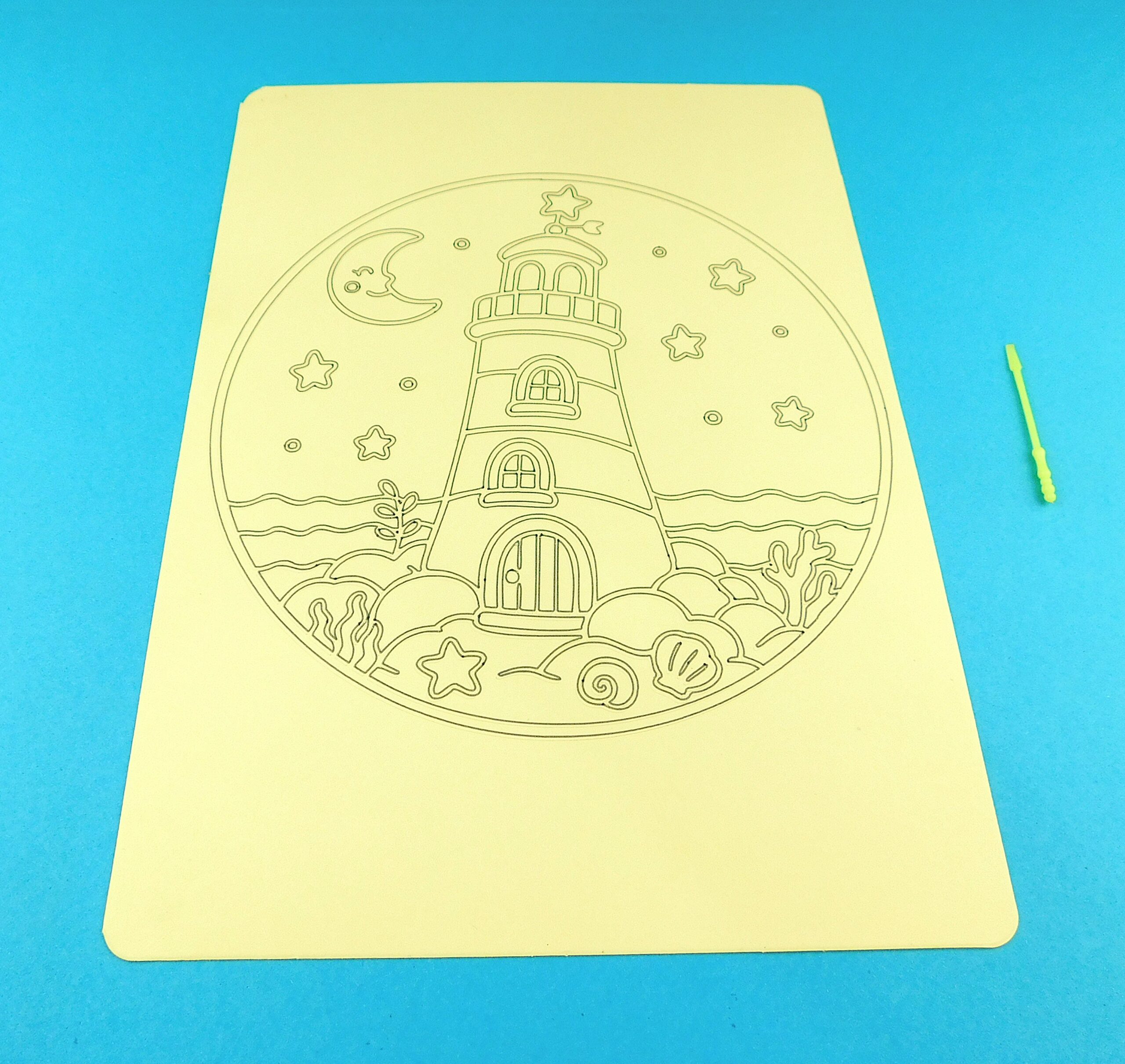A4 Night-time Lighthouse Sand Art Kit - Image 9