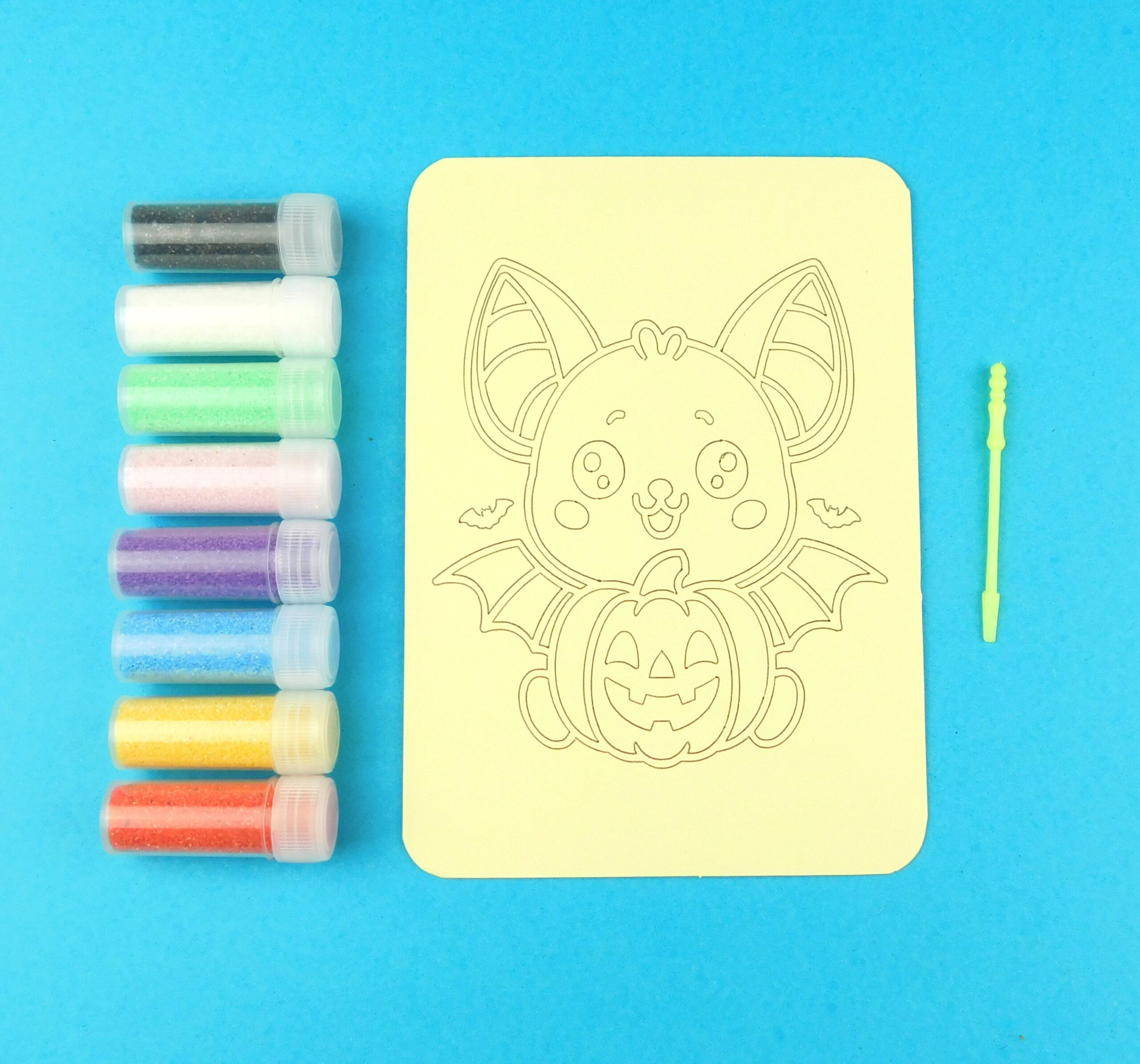A6 Cute Bat with Pumpkin Sand Art Kit