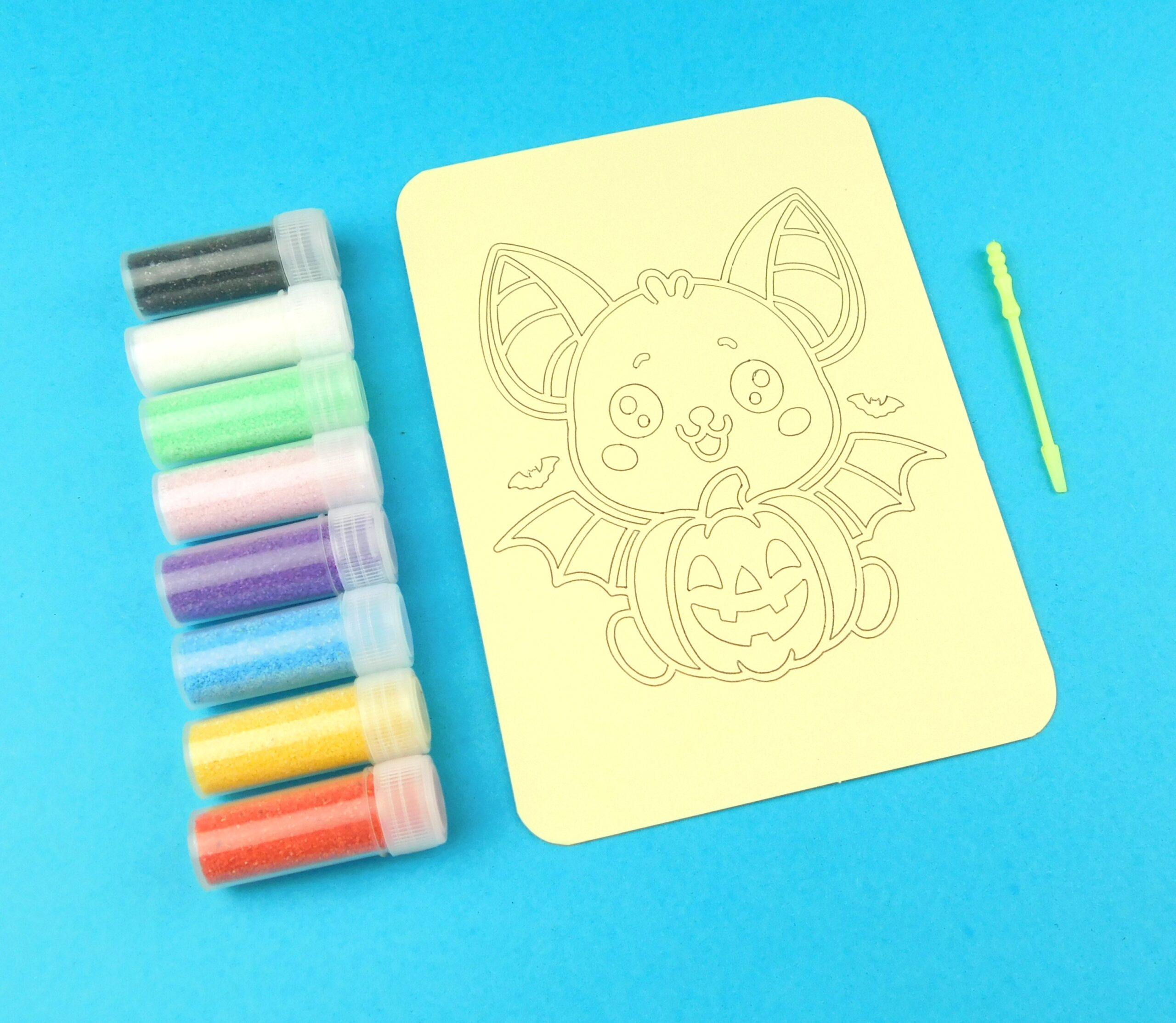 A6 Cute Bat with Pumpkin Sand Art Kit - Image 3