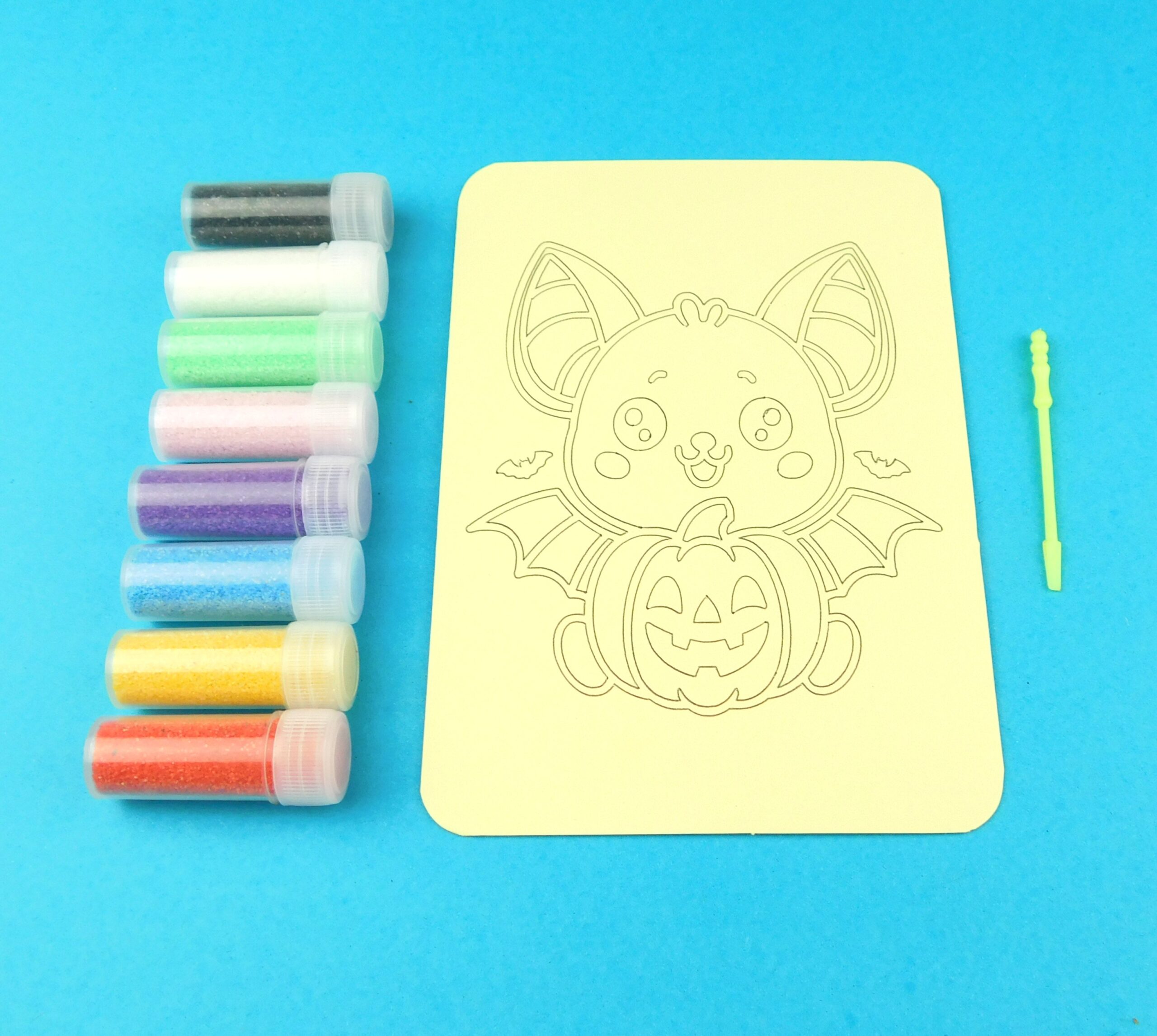 A6 Cute Bat with Pumpkin Sand Art Kit - Image 4