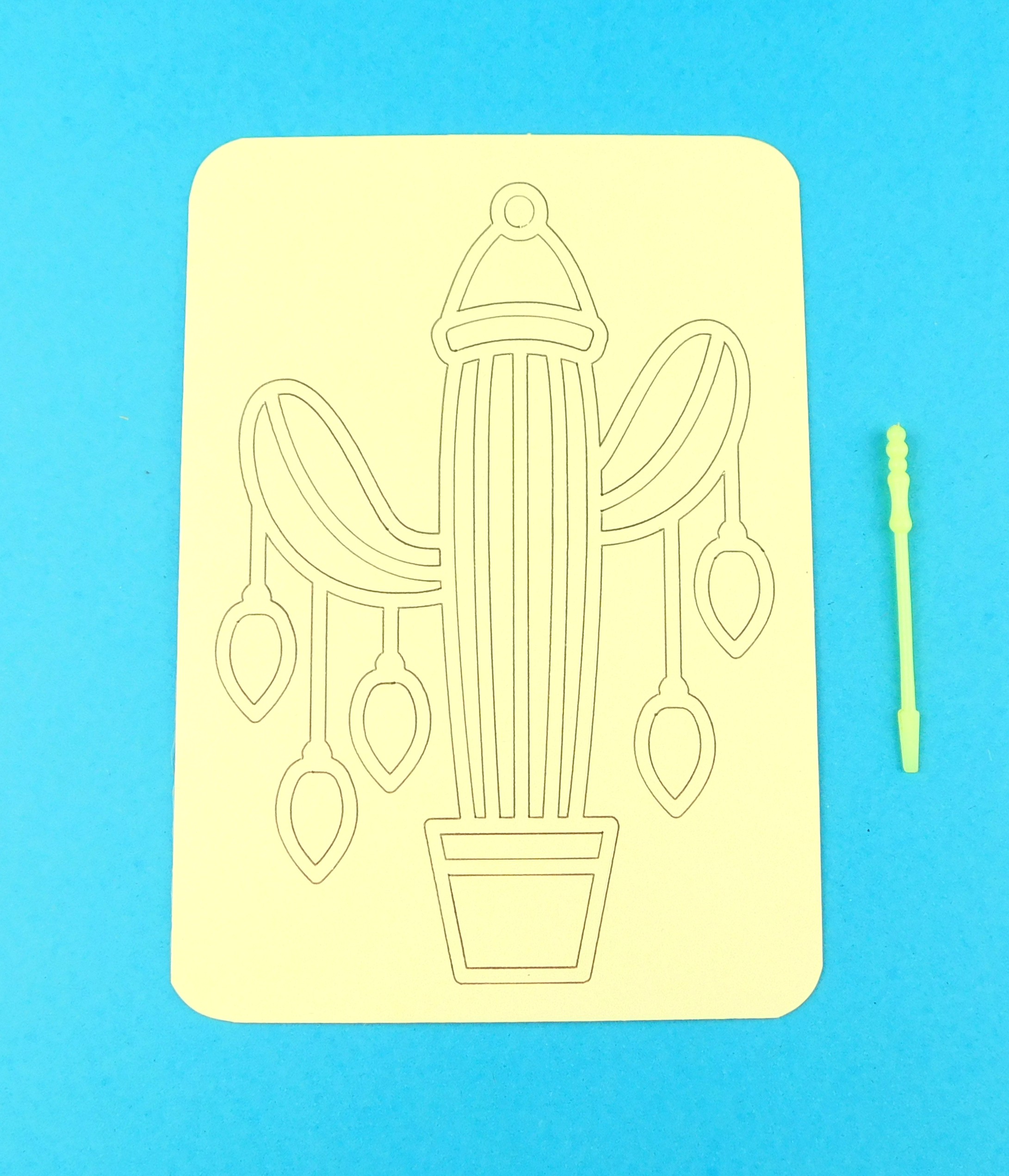 A6 Christmas Cactus with Tear Baubles Sand Art Kit - Image 6