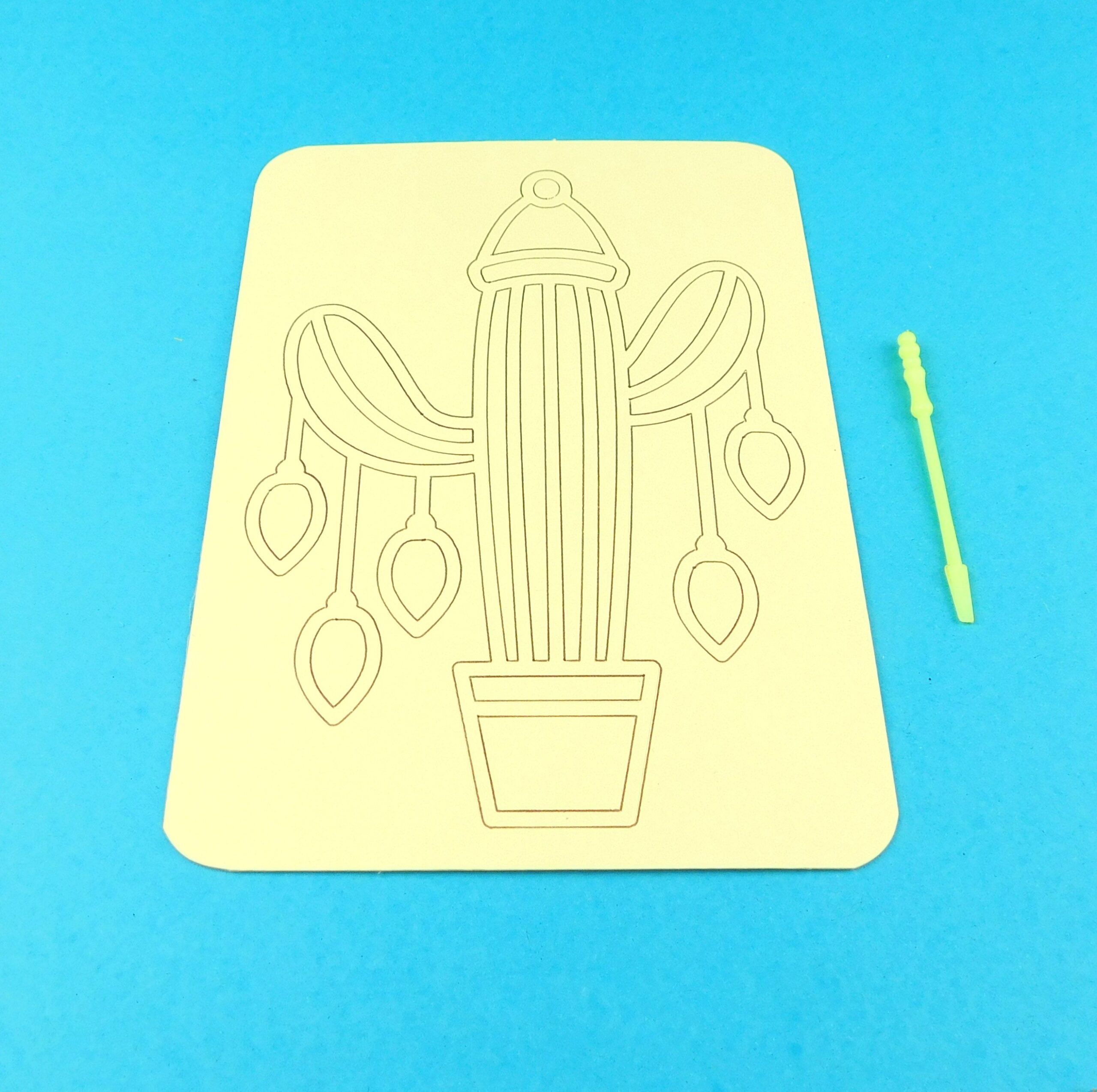 A6 Christmas Cactus with Tear Baubles Sand Art Kit - Image 9