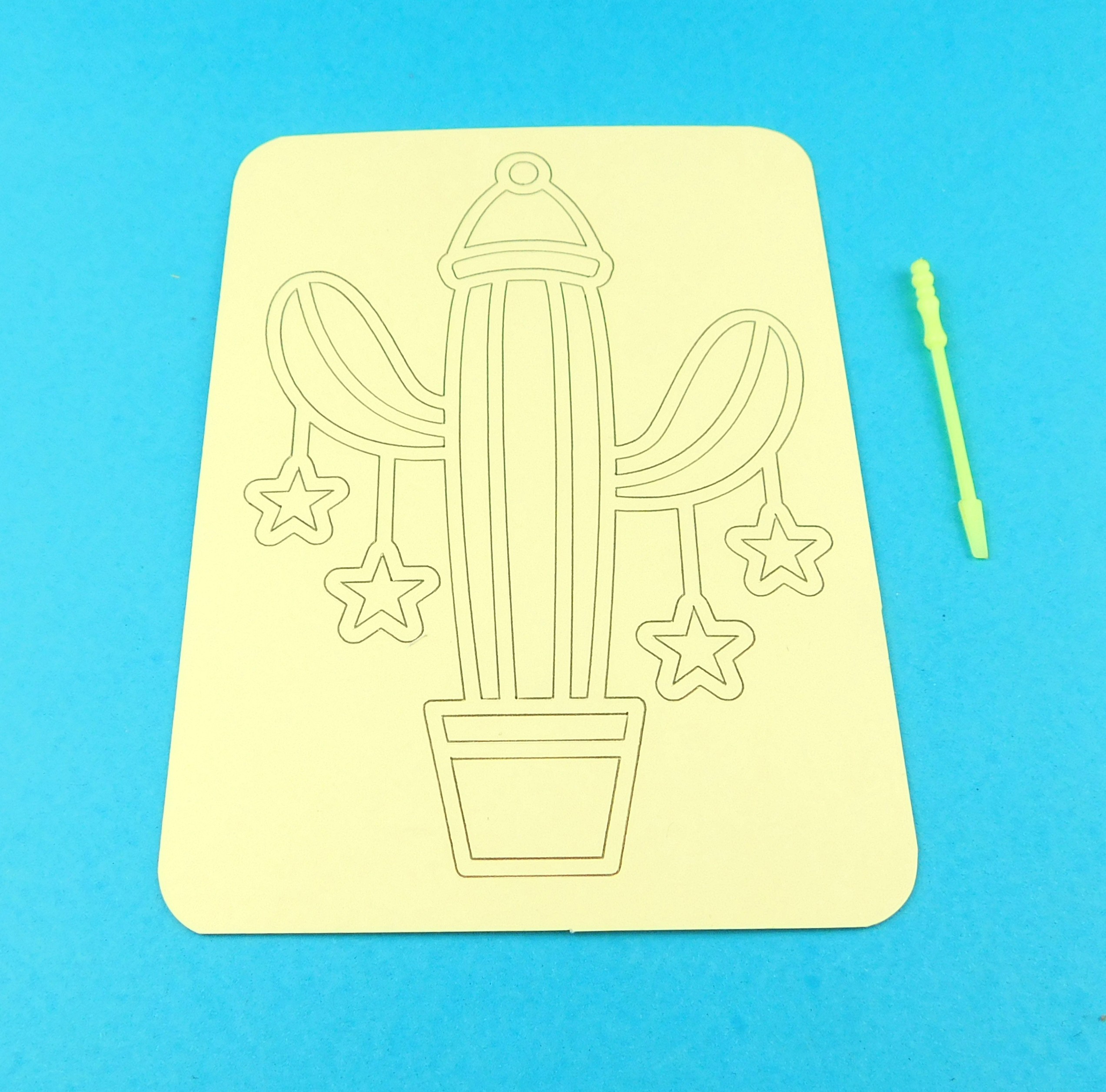 A6 Christmas Cactus with Star Baubles Sand Art Kit - Image 8
