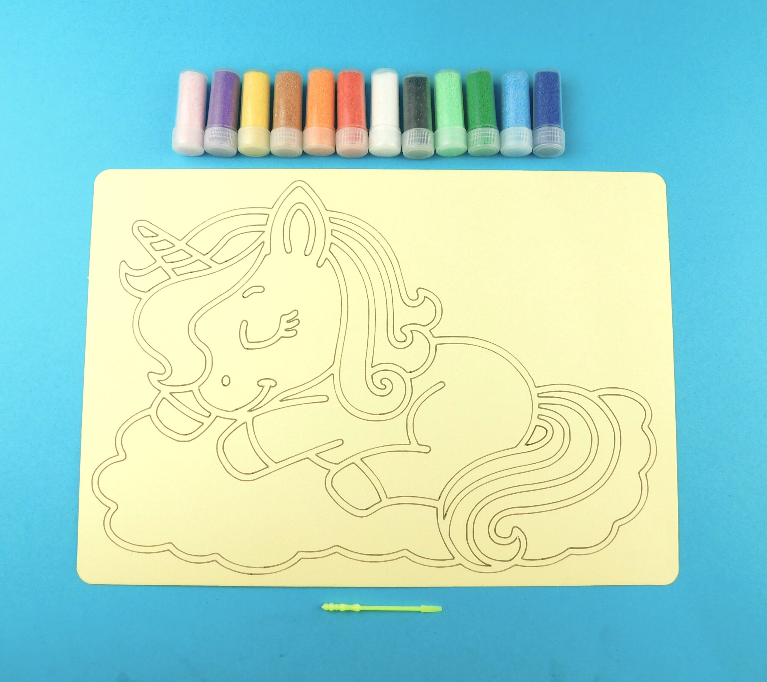 A4 Unicorn sleeping on a cloud Sand Art Kit
