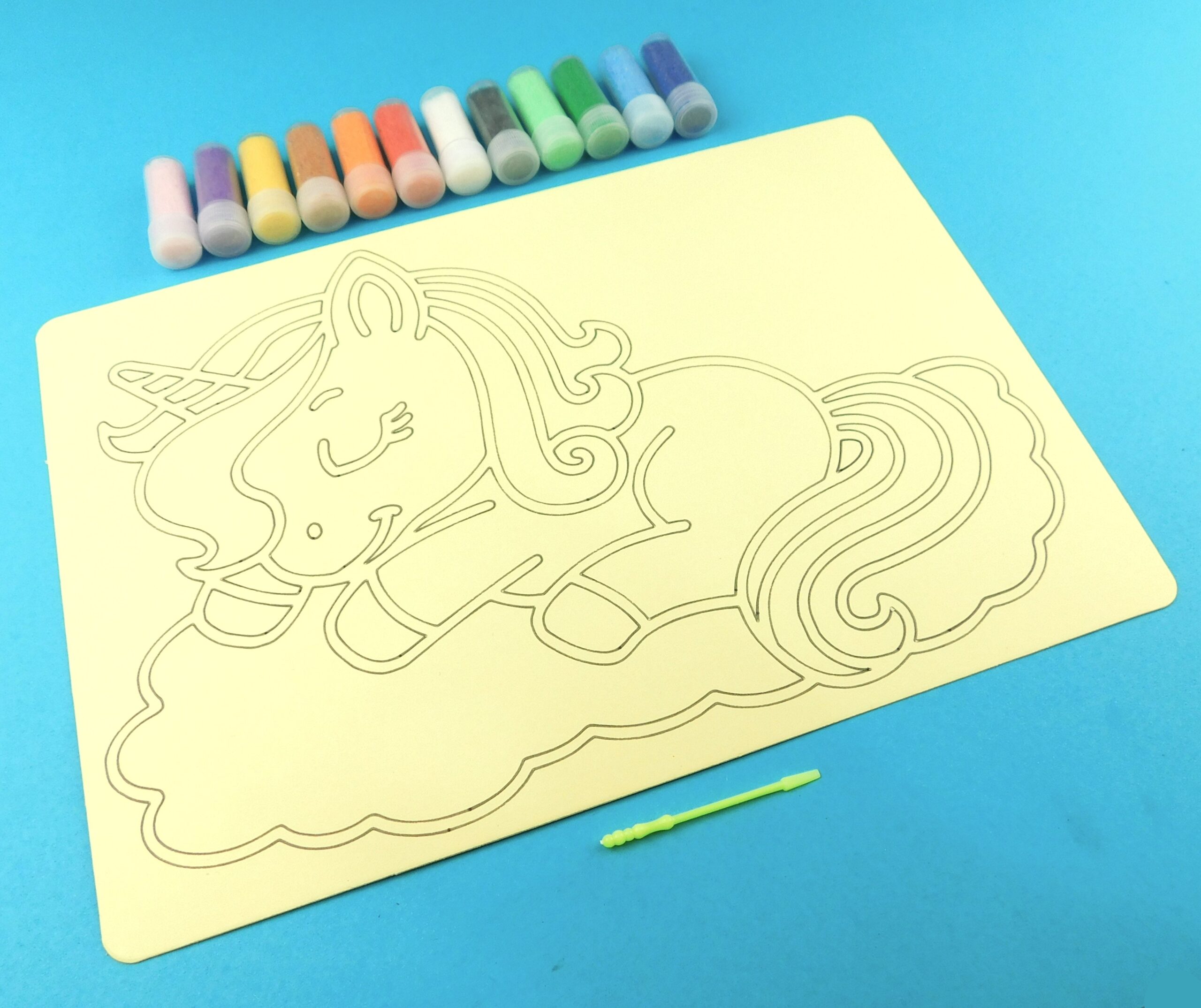 A4 Unicorn sleeping on a cloud Sand Art Kit - Image 3