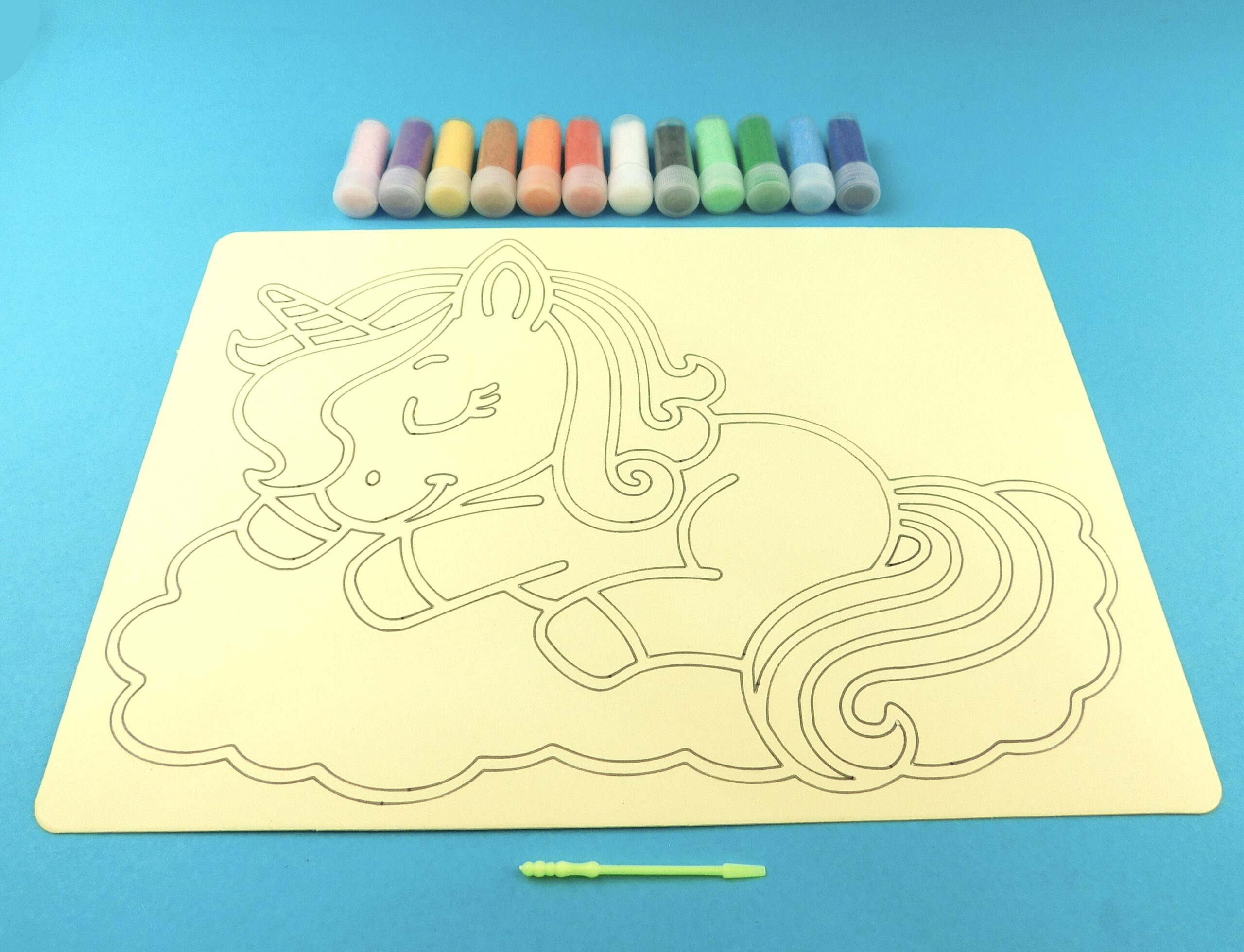 A4 Unicorn sleeping on a cloud Sand Art Kit - Image 4