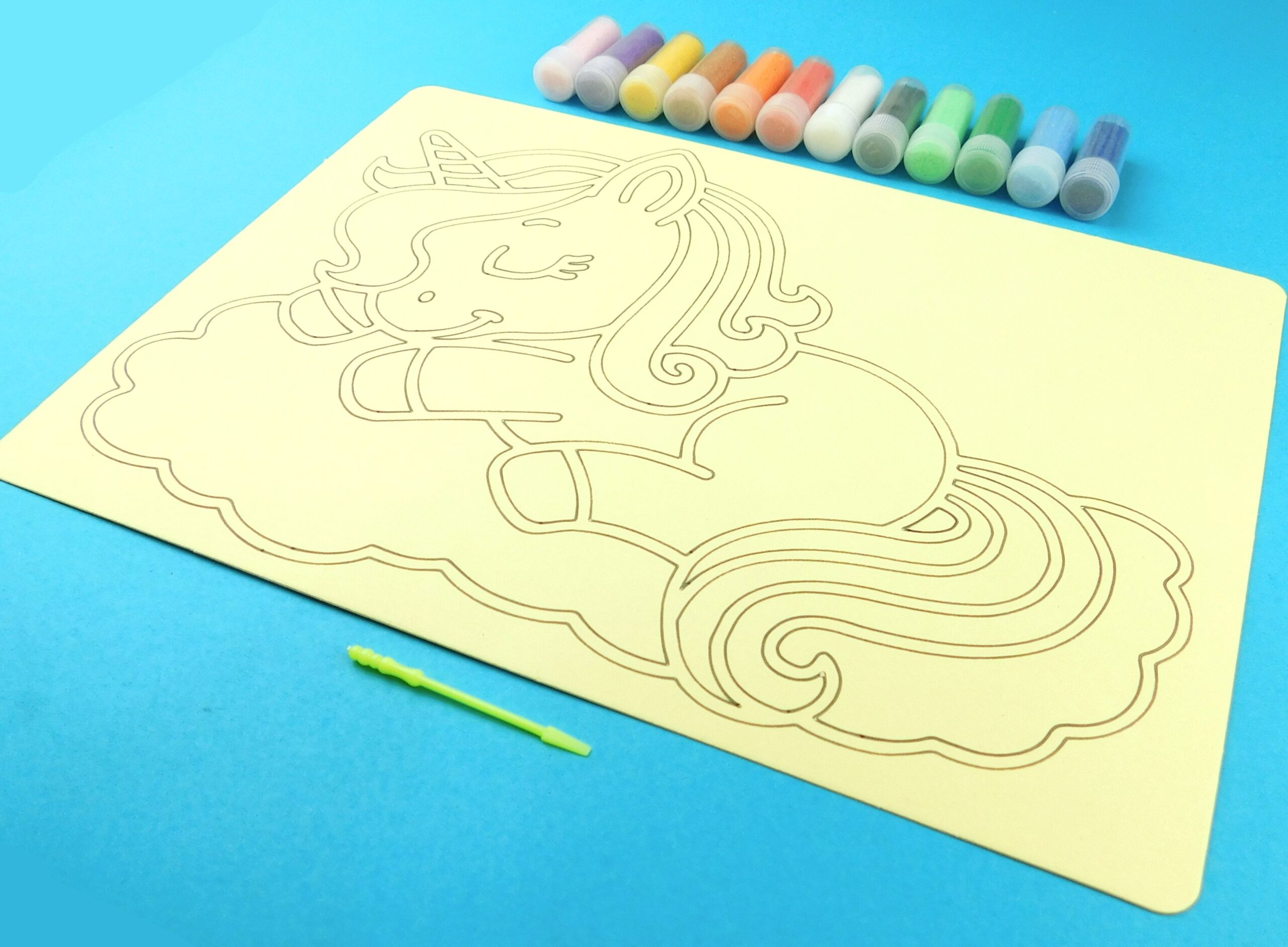 A4 Unicorn sleeping on a cloud Sand Art Kit - Image 5