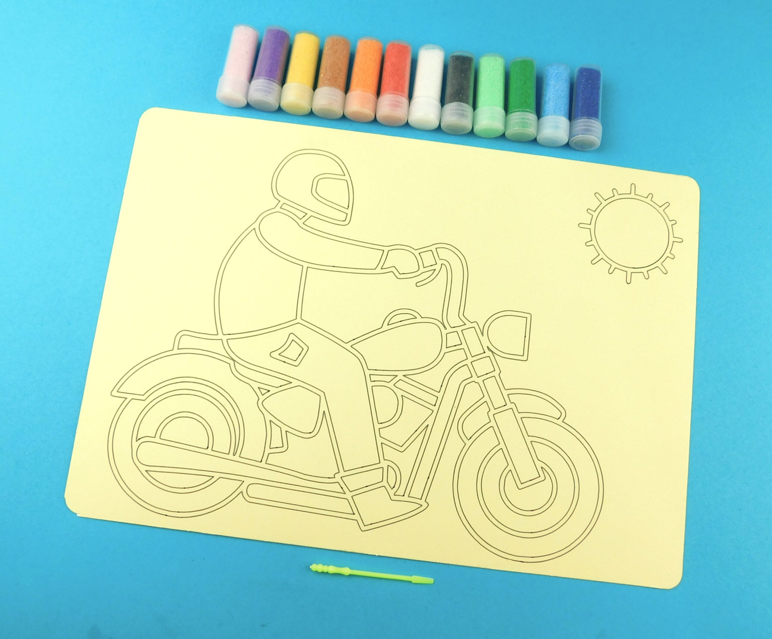 A4 Motorbike Rider Sand Art Kit - Image 2