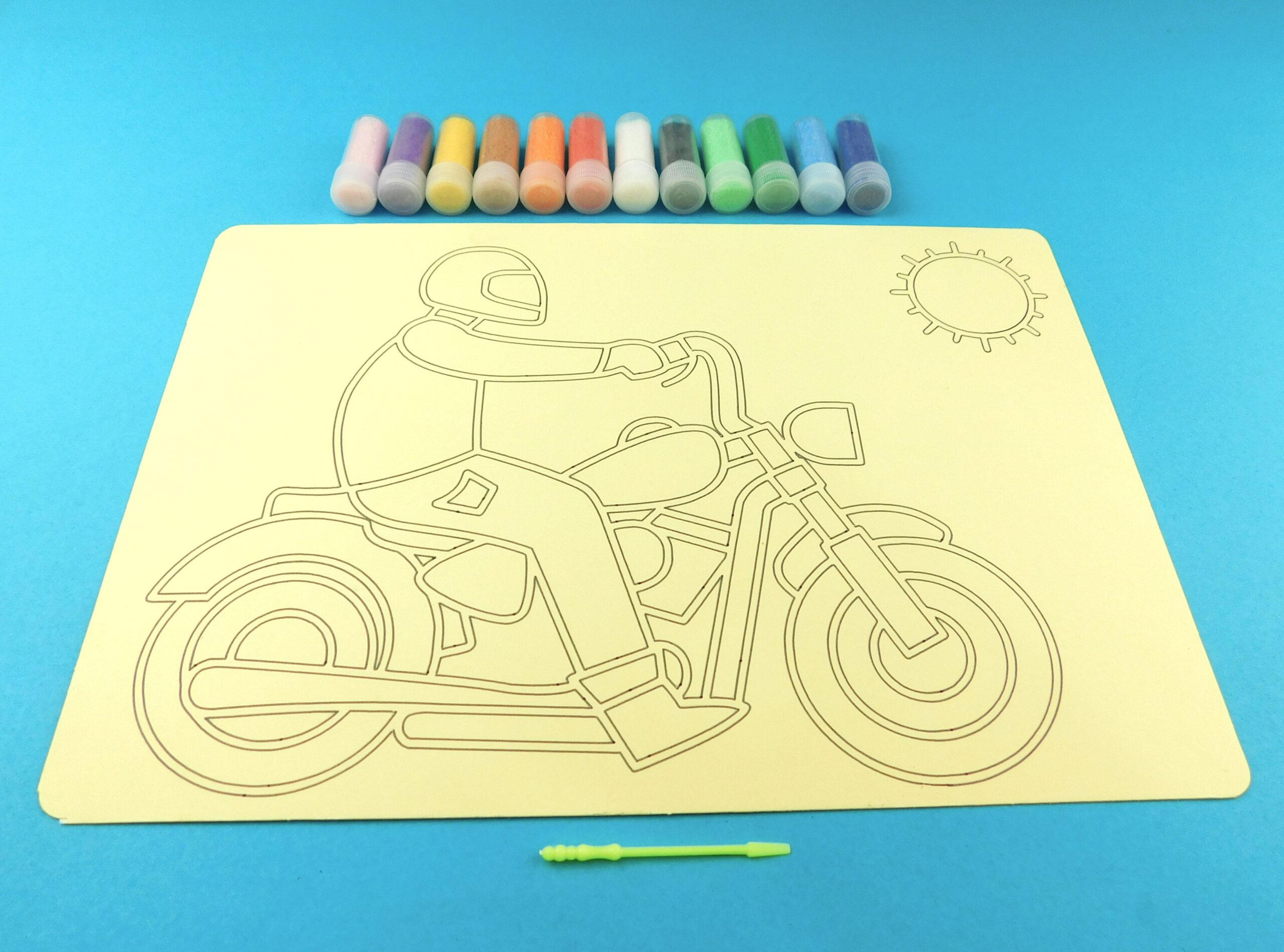 A4 Motorbike Rider Sand Art Kit - Image 3