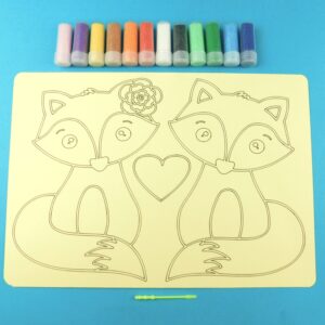 A4 Fox Couple Sand Art Kit