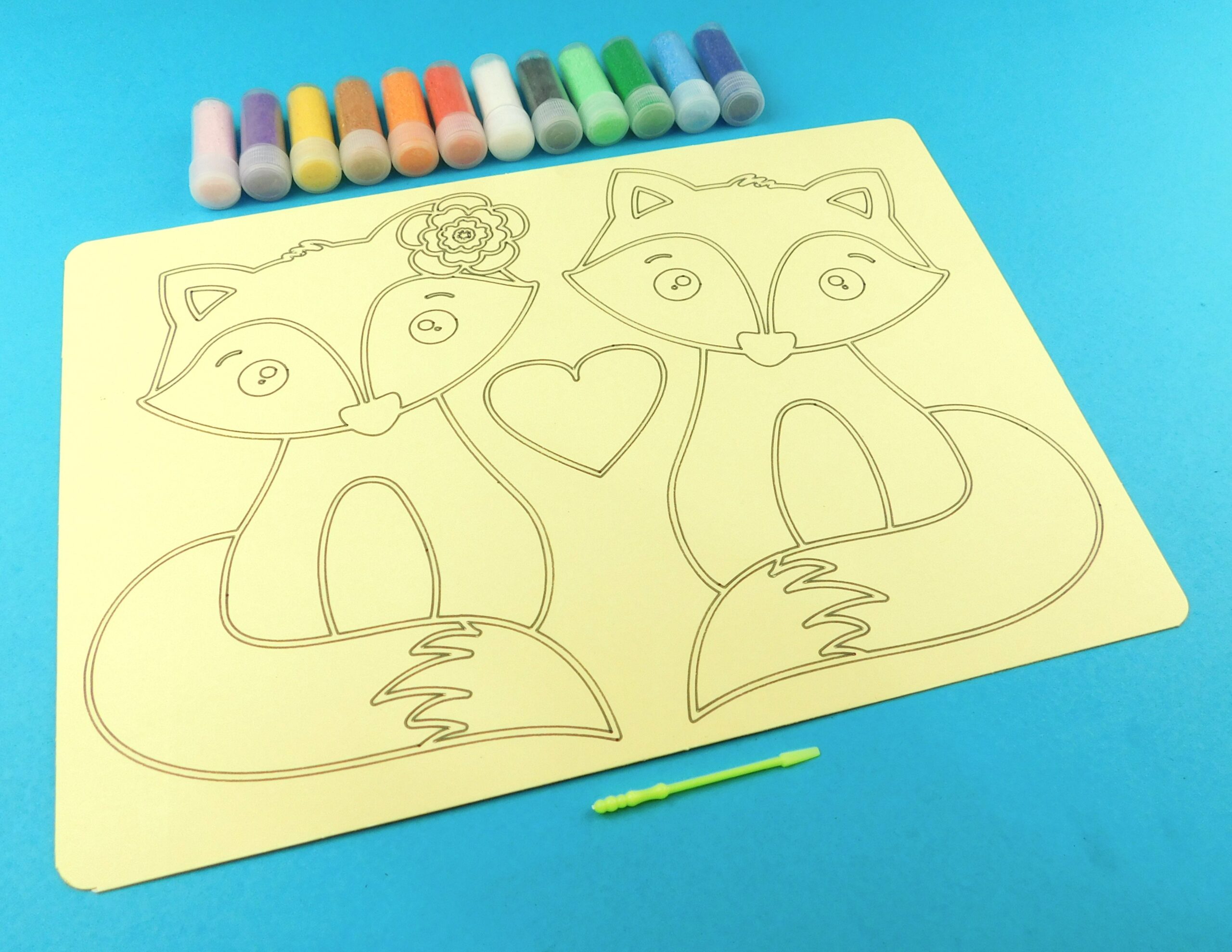 A4 Fox Couple Sand Art Kit - Image 3
