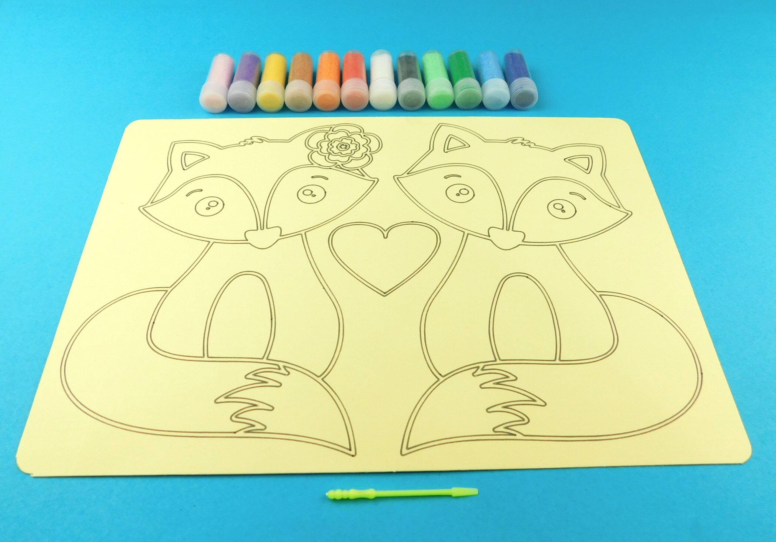 A4 Fox Couple Sand Art Kit - Image 4
