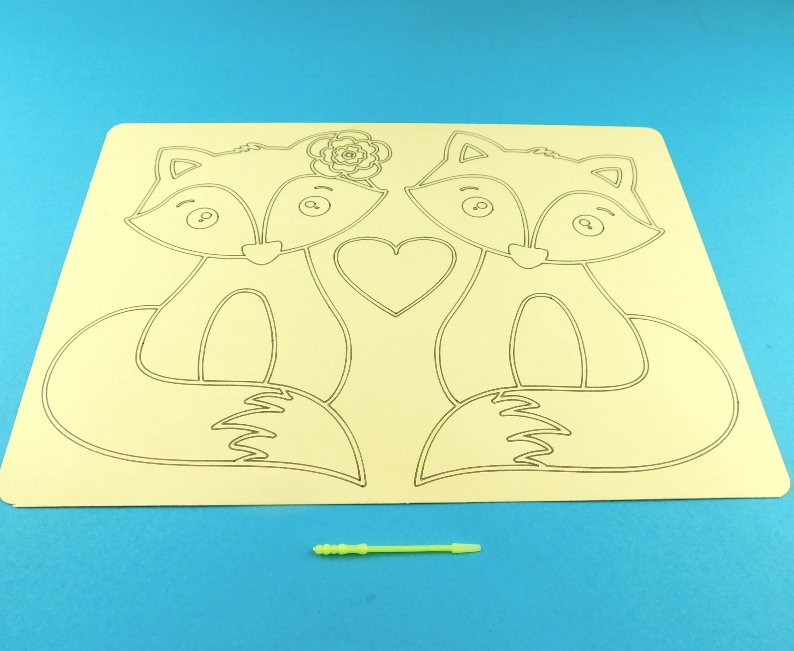 A4 Fox Couple Sand Art Kit - Image 9