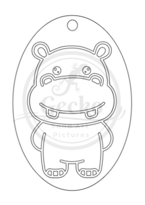 Oval Hippo Sand Art Kit.