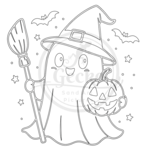 A4 Ghost with Witches Hat Sand Art Kit (Made To Order)