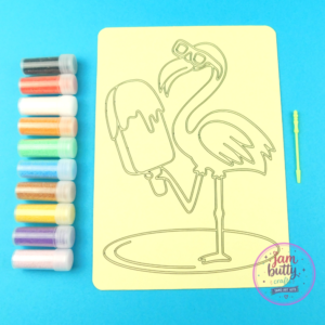 A5 Flamingo with Ice Lolly Sand Art Kit