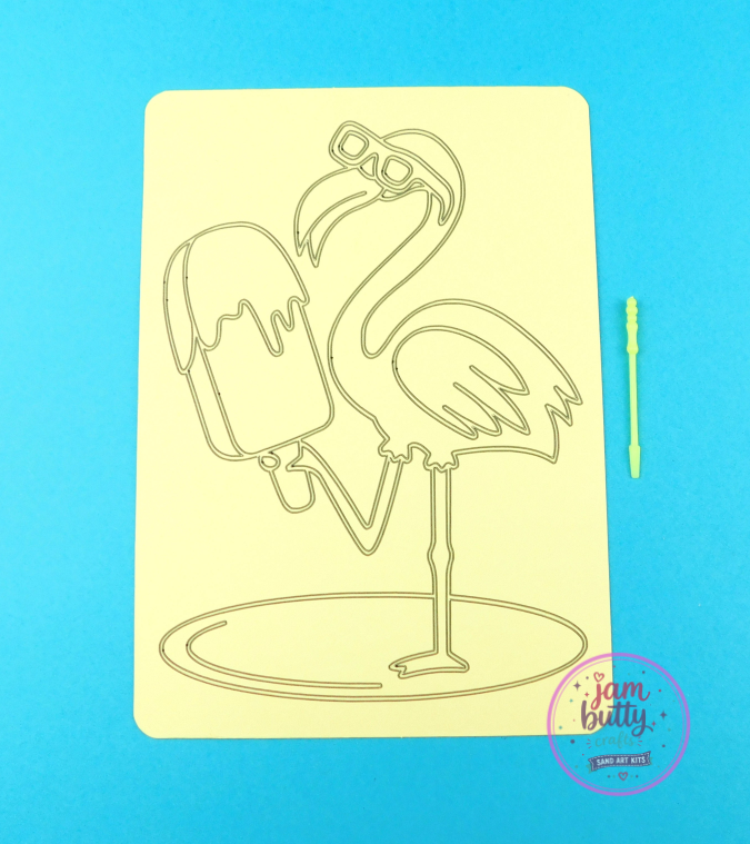 A5 Flamingo with Ice Lolly Sand Art Kit - Image 2