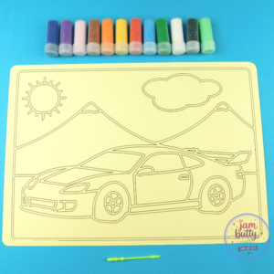 A4 Sports Car Scene Sand Art Kit