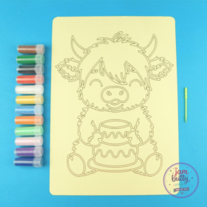 A4 Highland Cow Birthday Sand Art Kit