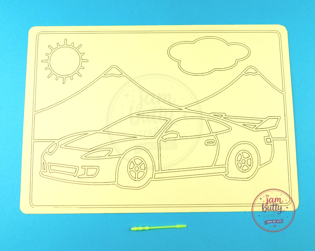 A4 Sports Car Scene Sand Art Kit - Image 2