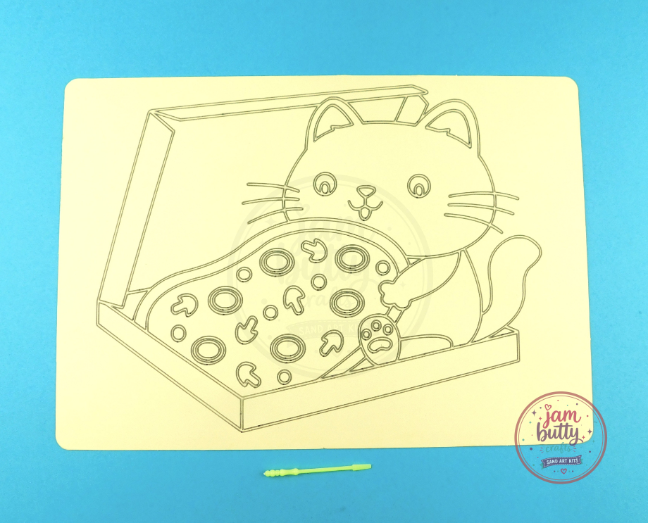 A4 Pizza Cat Sand Art Kit - Image 2