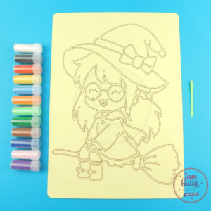 A4 Witch on Broomstick Sand Art Kit