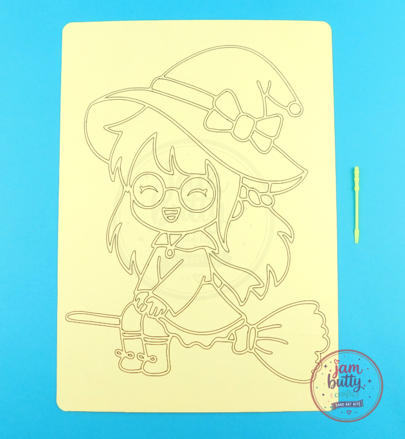 A4 Witch on Broomstick Sand Art Kit - Image 2