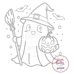 A4 Ghost with Witches Hat Sand Art Kit (Made To Order)