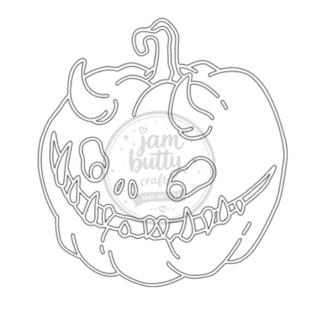 A4 Scary-ish Pumpkin Sand Art Kit (Made To Order)