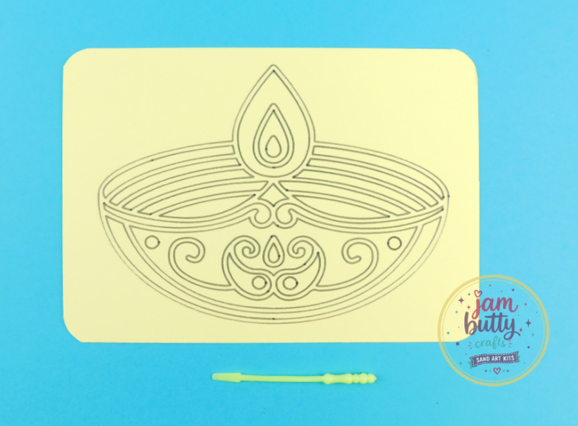 A6 Diwali diya Sand Art Kit - Image 2
