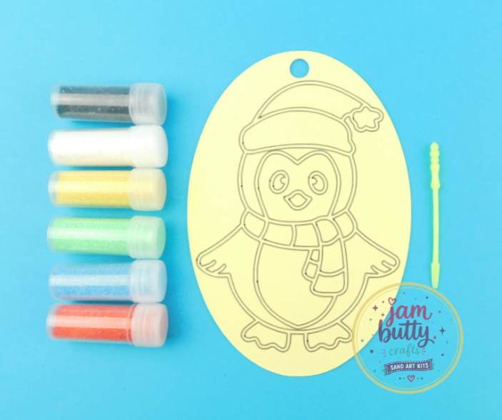 Oval Penguin Sand Art Kit.