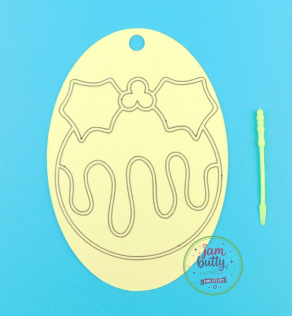 Oval Christmas Pudding Sand Art Kit. - Image 2