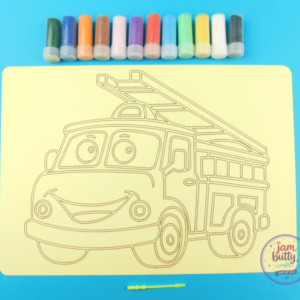 A4 Happy Fire Engine Sand Art Kit