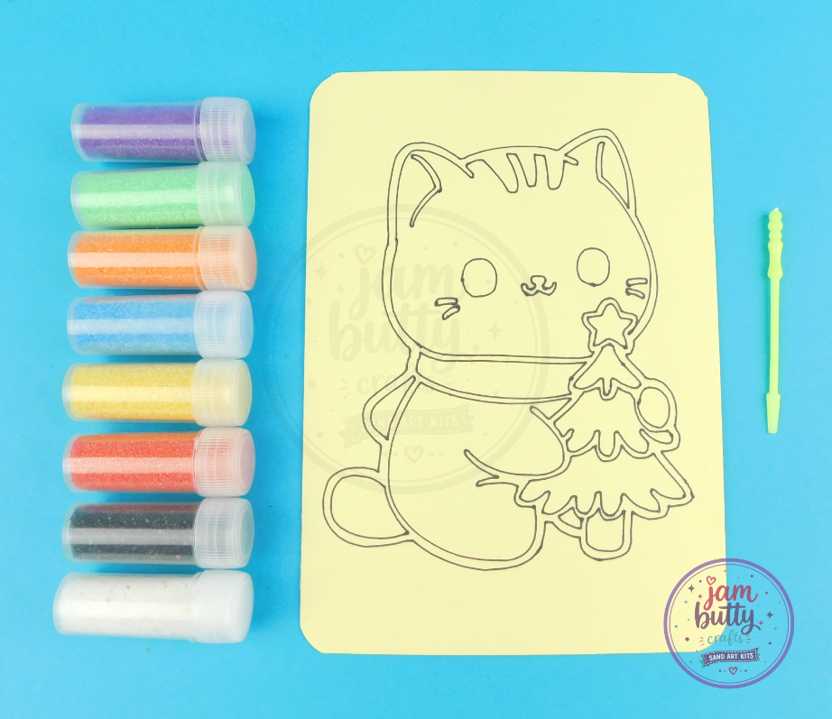 A6 Cat Xmas Tree Sand Art Kit