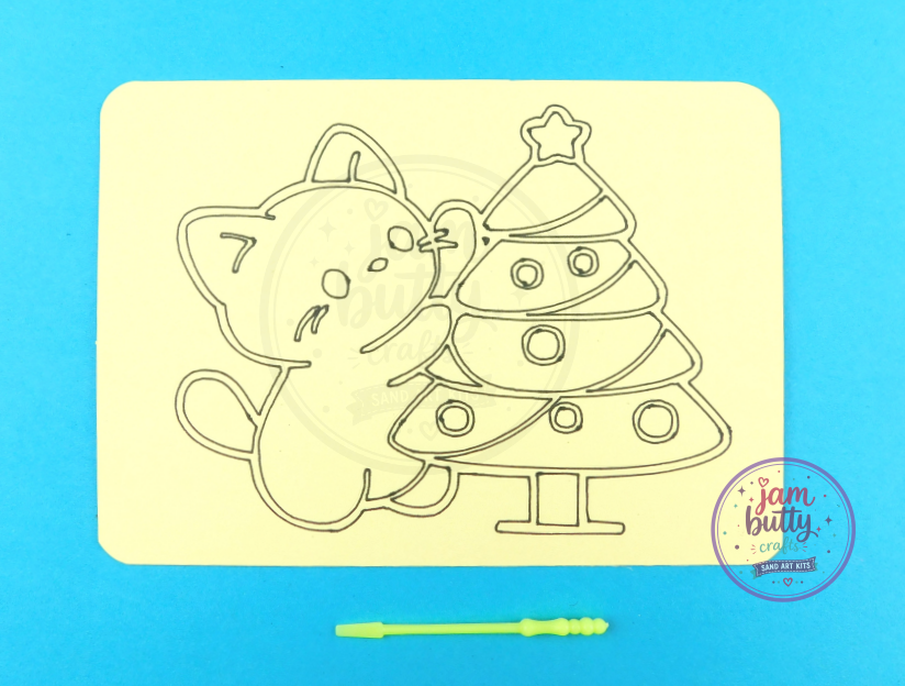 A6 Cat Xmas Tree Sand Art Kit - Image 2