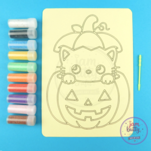 A5 Cat in Pumpkin Sand Art Kit