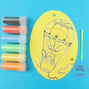 Oval Hot Air Balloon Sand Art Kit.