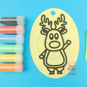 Oval Reindeer Sand Art Kit.