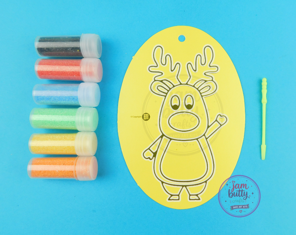 Oval Reindeer Sand Art Kit.