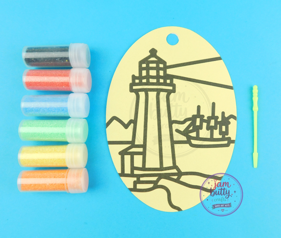 Oval Lighthouse Sand Art Kit.