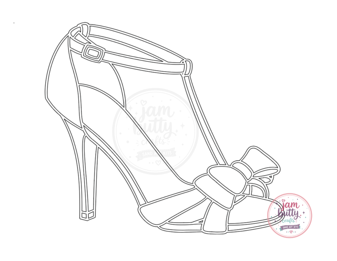 A4 High Heel Sandal with Bow Sand Art Kit (Made To Order)