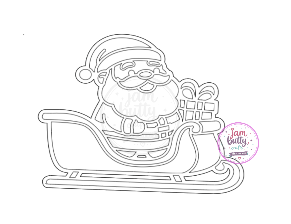 A5 Father Christmas in Slegh Sand Art Kit (Made to Order)